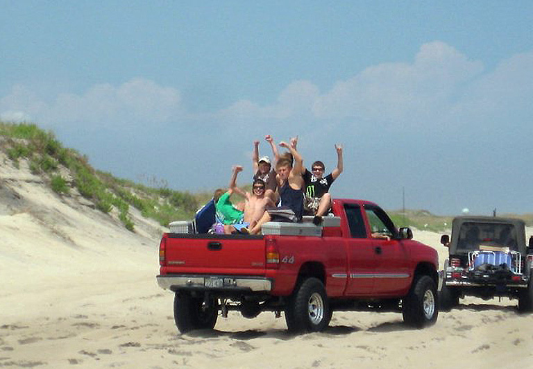 webpickupidiots Comment from Oregon Inlet Idiots: "Is this a Clown Car or what? One rut, one bounce.....can you say face plant or worse. Just sayin!"
