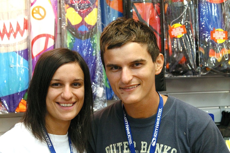 webmekin Silvia Mekinova and her brother Martin Mekina, at Kitty Hawk Kites in Nags Head. The brother and sister are from Cadca, Slovakia.