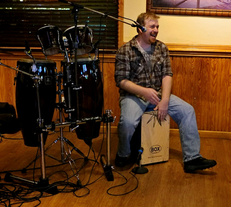 Matt Calhoun playing Kitty Hawk Percussion cajon at Barefoot Bernie's.