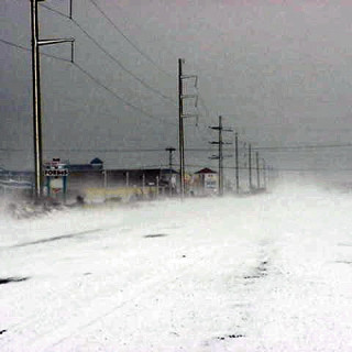 Winter scene, 2003 snowstorm on the Bypass. Photo credit, NOAA.