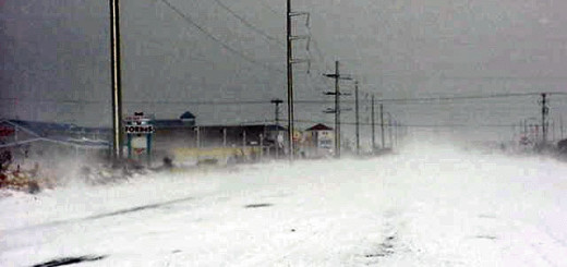 Winter scene, 2003 snowstorm on the Bypass. Photo credit, NOAA.