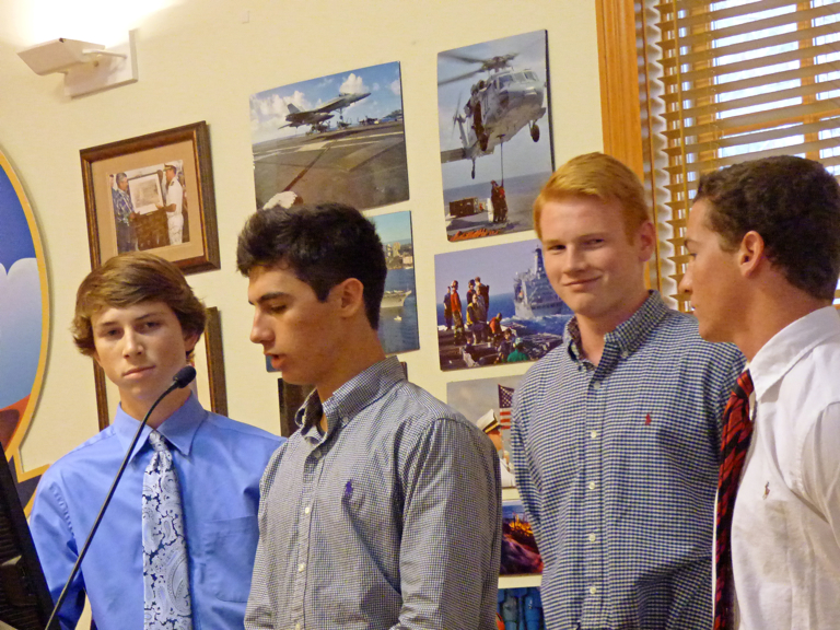 First group of students to present to the KH Town Council. (LtoR) Heath Spry, Reid Kelly, Graham Smalley.