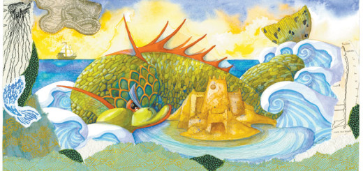 Sea Dragon with Sandcastle by Liz Corsa.