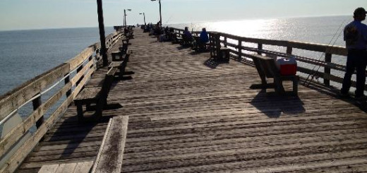 Nags Head Fishing Pier. Mattie's favorite place to wait for the Spanish Mackerel to return.