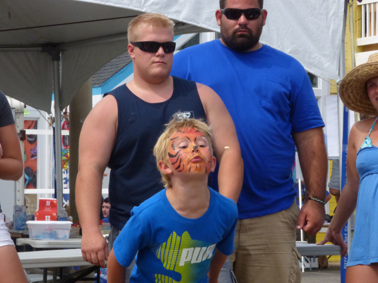 What would a watermelon festival be without a watermelon seed spitting contest? Notice the face painting. This one was good—I saw at least one other that was even more intricate.