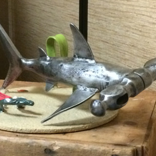 A true hammerhead, by blacksmith artist, Randy Hodges.