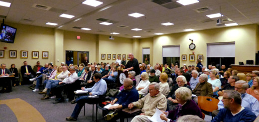 Packed room at the Town Hall meeting.