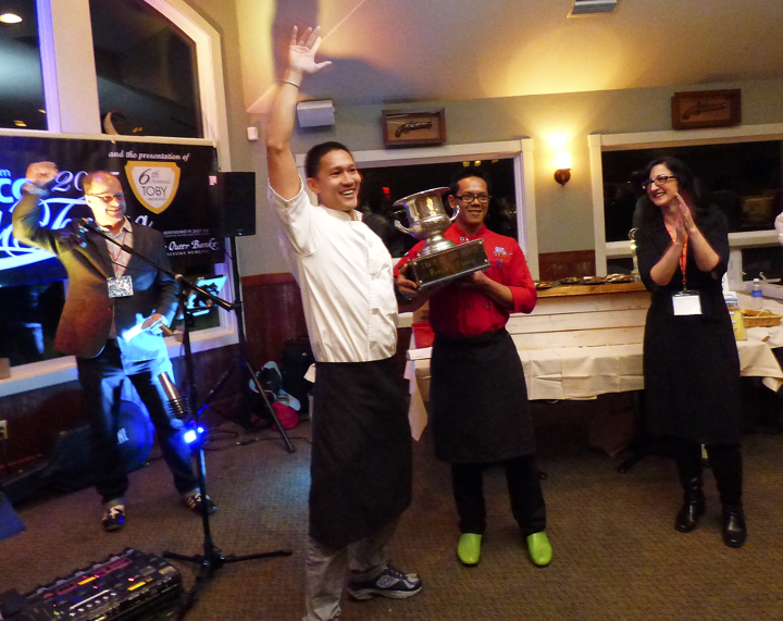 Chef Pok (R) and his brother Art, of Pok's Art, winner of the Taste of the Beach People's Choice Award.