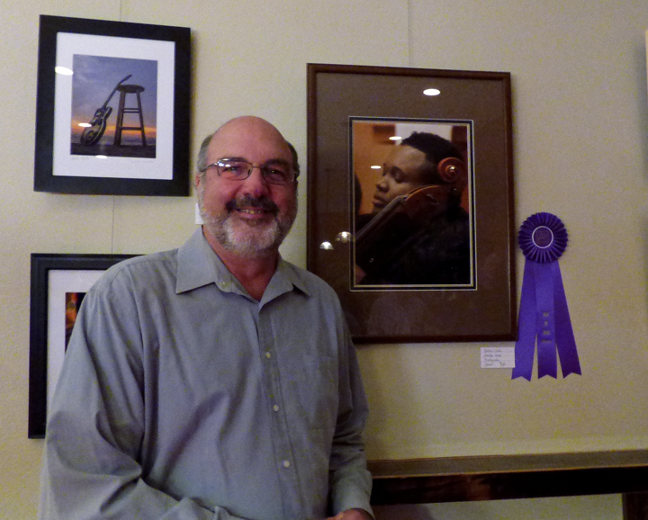 Judge's Award winner, George Wood with his photograph Mellow Cello.