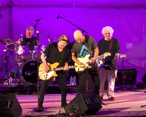 Jefferson Starship on stage at the Lost Colony. (LtoR) Donny Baldwin-drums, Paul Kantner, Jude Gold, David Freiberg. Not pictured Cathy Richardson, vocals and Chris Smith, keyboards.