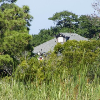 The top of Dews Island Hunt Club from the Currituck Sound.