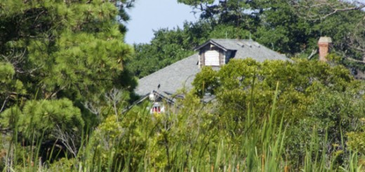 The top of Dews Island Hunt Club from the Currituck Sound.