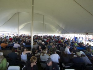 The dining hall was packed all day