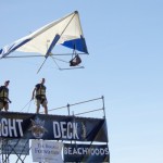 First flight of the day. The KHK team briefly led with a distance of 20'.
