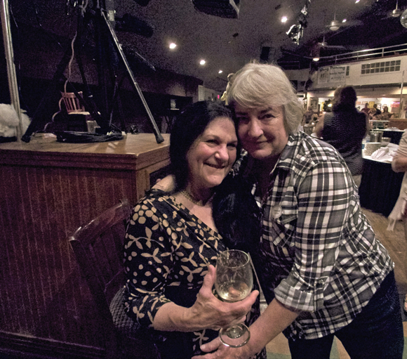Maxine Rossman and Julie Short of Carolina Designs at the fundraiser at Kelly's Tavern Wednesday night.
