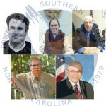 New Southern Shores town council. Top Row (left to Right) Chris Nason, Mayor Tom Bennett, Leo Holland. Bottom row: Gary McDonald, Fred Newberry.