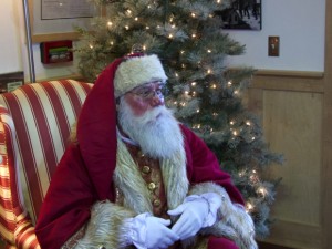 Duck Santa waiting for the next child at the Duck Town Hall.