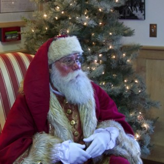 Duck Santa waiting for the next child at the Duck Town Hall.