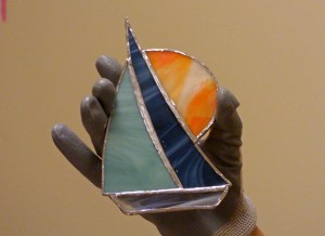 Stained glass boat from Sandy Briggman's class.