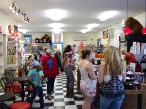 The newest Big Buck's Ice cream in Manteo has a bit of a coffeehouse feel to it.