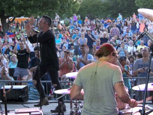 Finding Favor with lead singer Blake NeeSmith and Josh Duckworth on drums in performance.