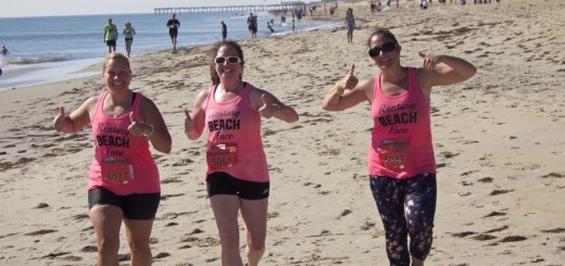 Team Clever Beaches, running the 5-mile race. Left to Right: Holly Schnader, Caitlin Anderson, Natalie Dutt.