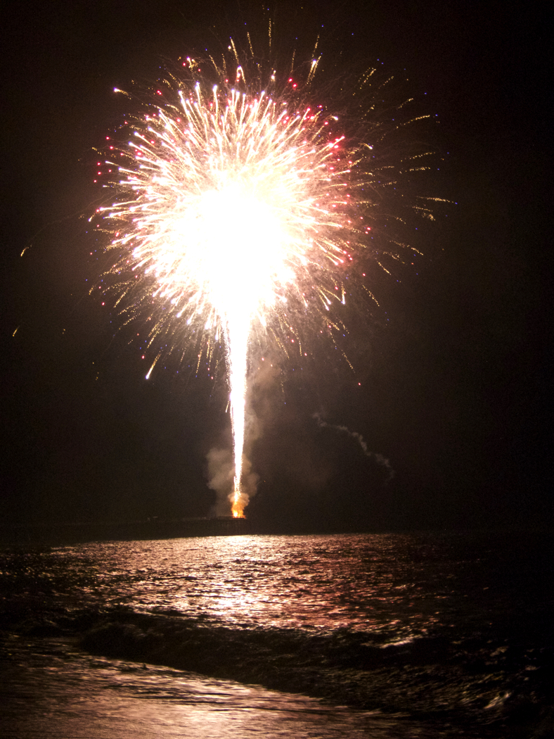 Fireworks at the Avon Pier.