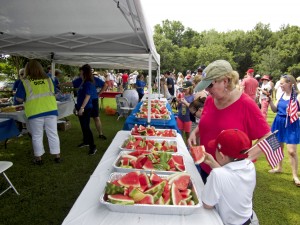 Free watermelon for all after the Duck 4th of July Parade.