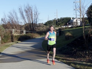 Blair Teal leading the pack with 22 miles to go. Teal was the winner leading almost all the way.