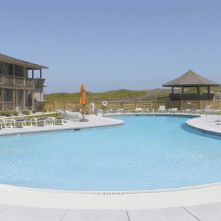 The new family pool at the renovated Sanderling Resort in Duck.