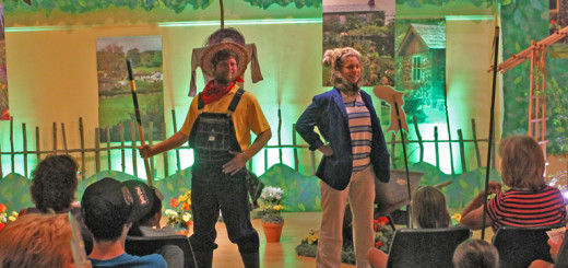 Justin Heavner as Mr. McGrego and Alissa Sumerano as Peter Rabbit.