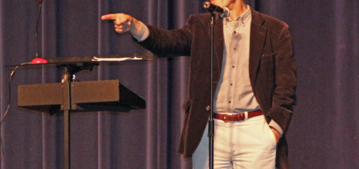 NC Poet Laureate, Joseph Bathanti, addressing First Flight High School students November 15. Photo Zach Smith, Nighthawk News.