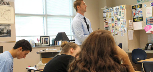 Dare County Teacher of the Year in the classroom.