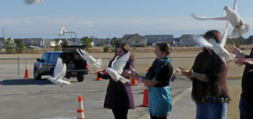 Dove release with When Doves Fly. The doves will fly back to their roost in Kitty Hawk.