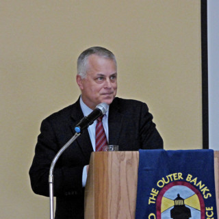 NCDOT Secretary at speaking at Outer Banks Chamber of Commerce economic forecast breakfast.