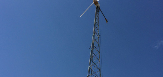 Wind turbine at the Outer Banks Brewing Station.