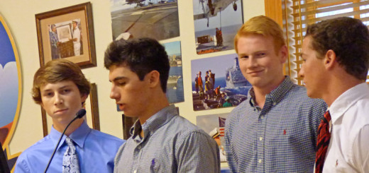 First group of students to present to the KH Town Council. (LtoR) Heath Spry, Reid Kelly, Graham Smalley.