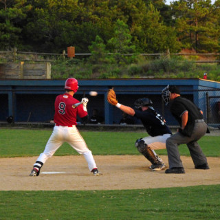 A little chin music for Tyler Franko of Iowa Central Community College. The July 8 game ended in a 9-4 victory over visiting the visiting Greenbrier Knights.