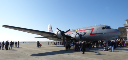 The Spirit of Freedom parked on the tarmac at the Dare County Airport.