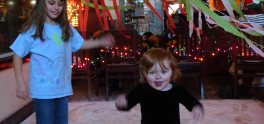 Sock skating at Santa and the Train.
