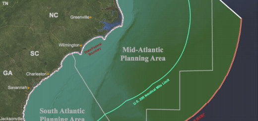 Mid Atlantic areas that will be available for energy lease, including wind and gas and oil.