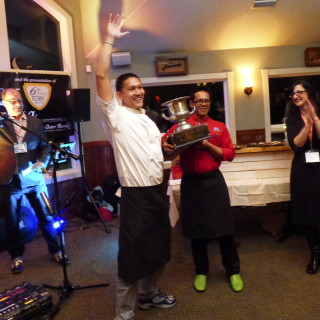 Chef Pok (R) and his brother Art, of Pok's Art, winner of the Taste of the Beach People's Choice Award.