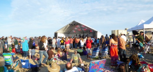 Greensky Bluegrass performing on the beach at Jennette's Pier.