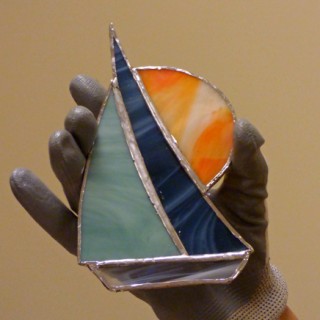 Stained glass boat from Sandy Briggman's class.