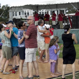 Up and dancing as the Blackwater Rhythm & Blues Band performs.