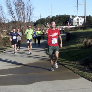 Along the multi-use path parallel to Kitty Hawk Bay. Thats Daniel Cartin from Middletown, RI waving to the camera.